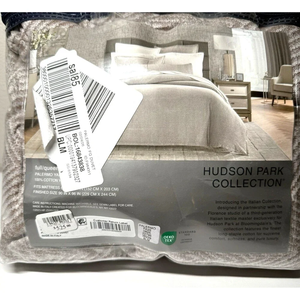 Hudson Park Collection Italian Palermo Yarn Dye Full/Queen Duvet Cover